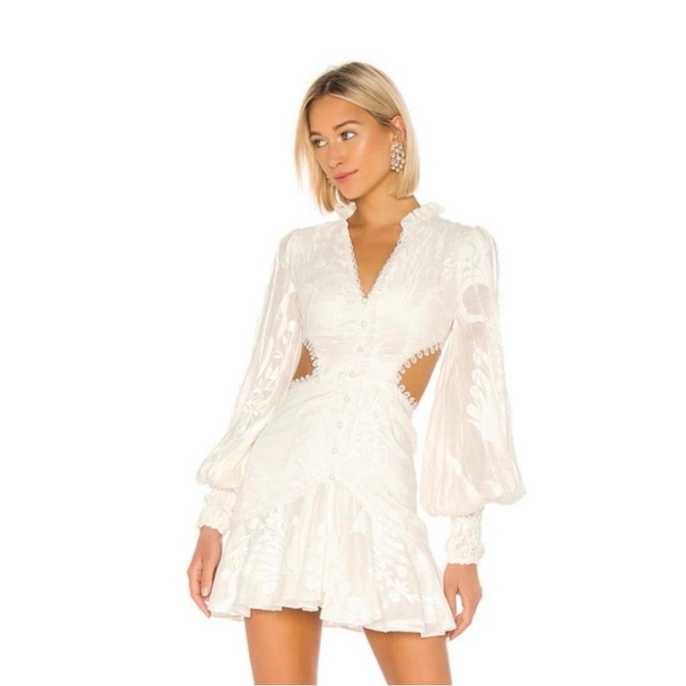 Elegant White Long Sleeve Dress Alexis brand